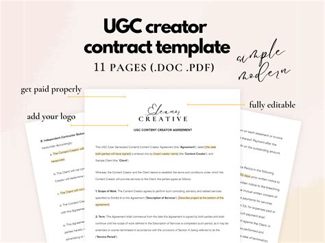 ugc content creators contract